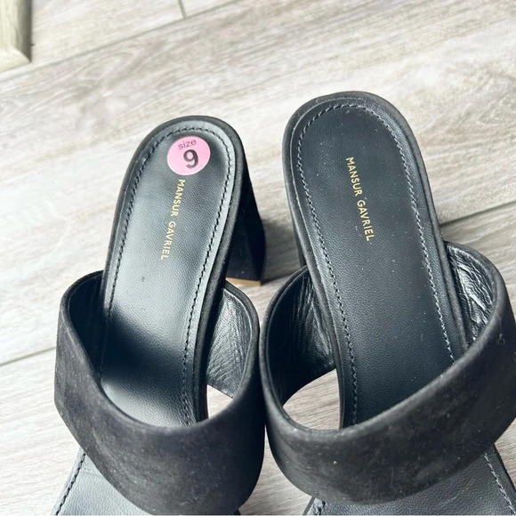 Mansur Gavriel Black Suede Full Leather Slide Sandal Made in Italy - Picture 7 of 16